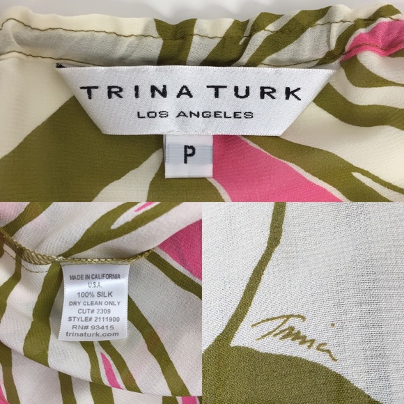 Trina Turk Silk Tank Women’s Top Size P - Picture 7 of 8